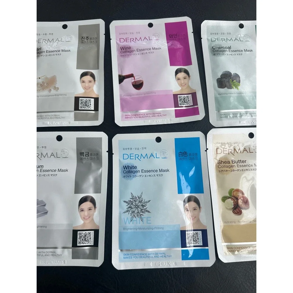 Dermal Collagen Essence Mask Sheet Variety‎ Pack 8 Count K-Beauty Skincare NIP